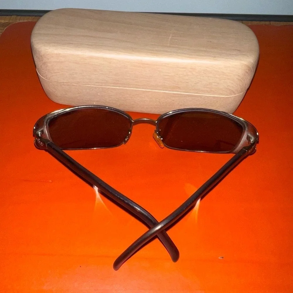 Authentic Gucci T5X Sunglasses VTG Blk Gunmetal Tom Ford Era Rectangular W/Case